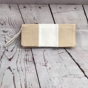 Clutch - Raffia & White Leatherette
